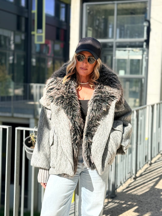 Parka lainer grand col Gris FL202350