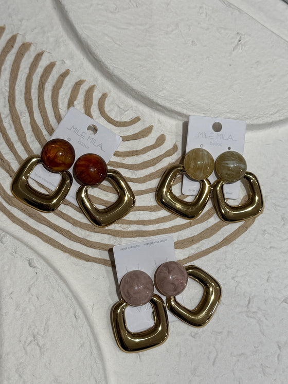 Boucles carré nacré