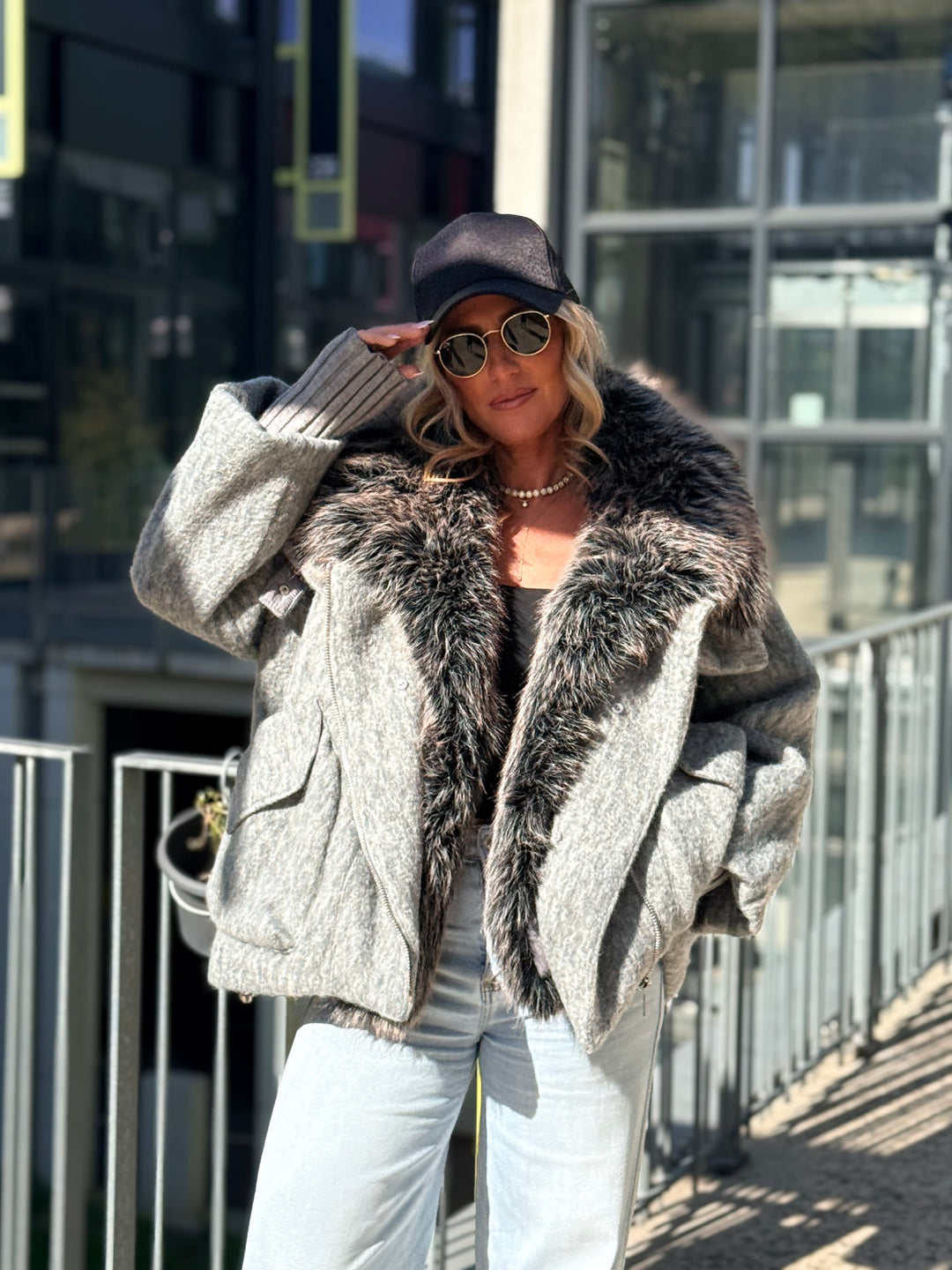 Parka lainer grand col Gris FL202350