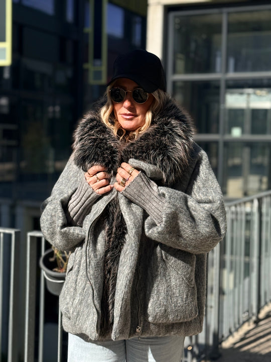 Parka lainer grand col Gris FL202350