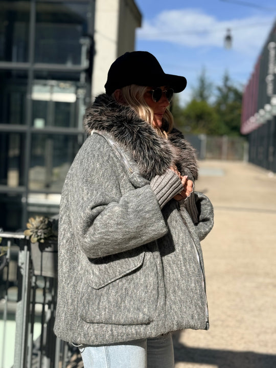 Parka lainer grand col Gris FL202350