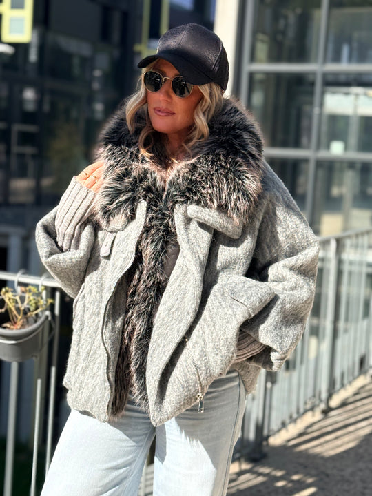 Parka lainer grand col Gris FL202350