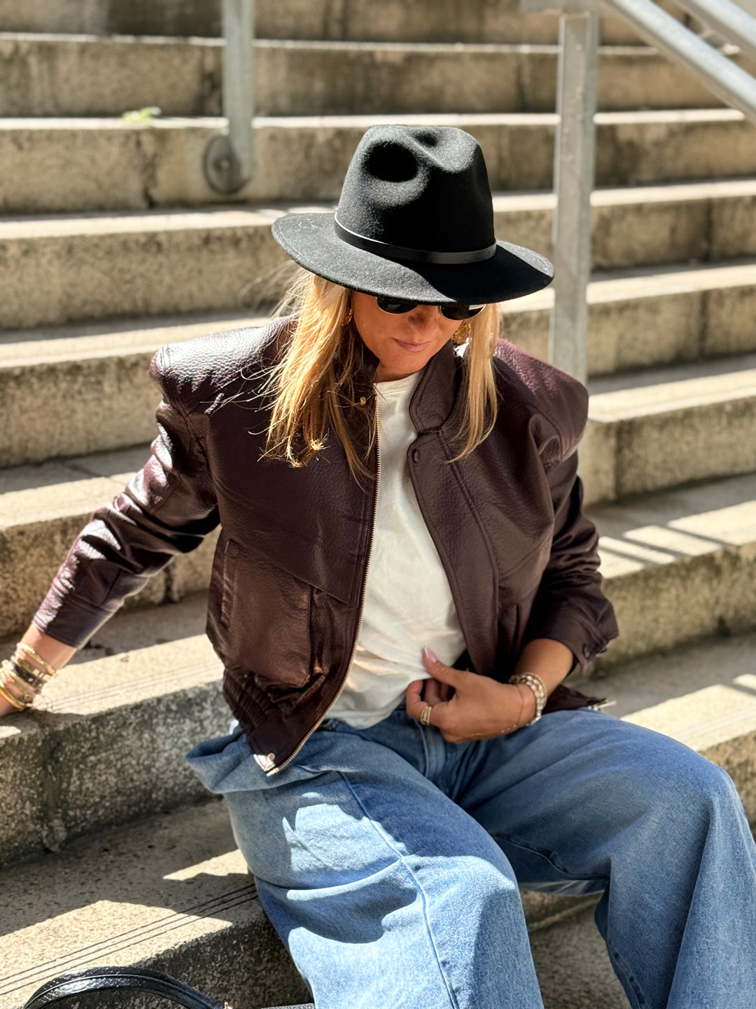 Veste bomber similicuir  Bordeaux 202321