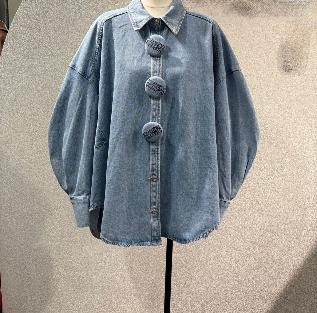 Veste jean Claire gros boutons H10026