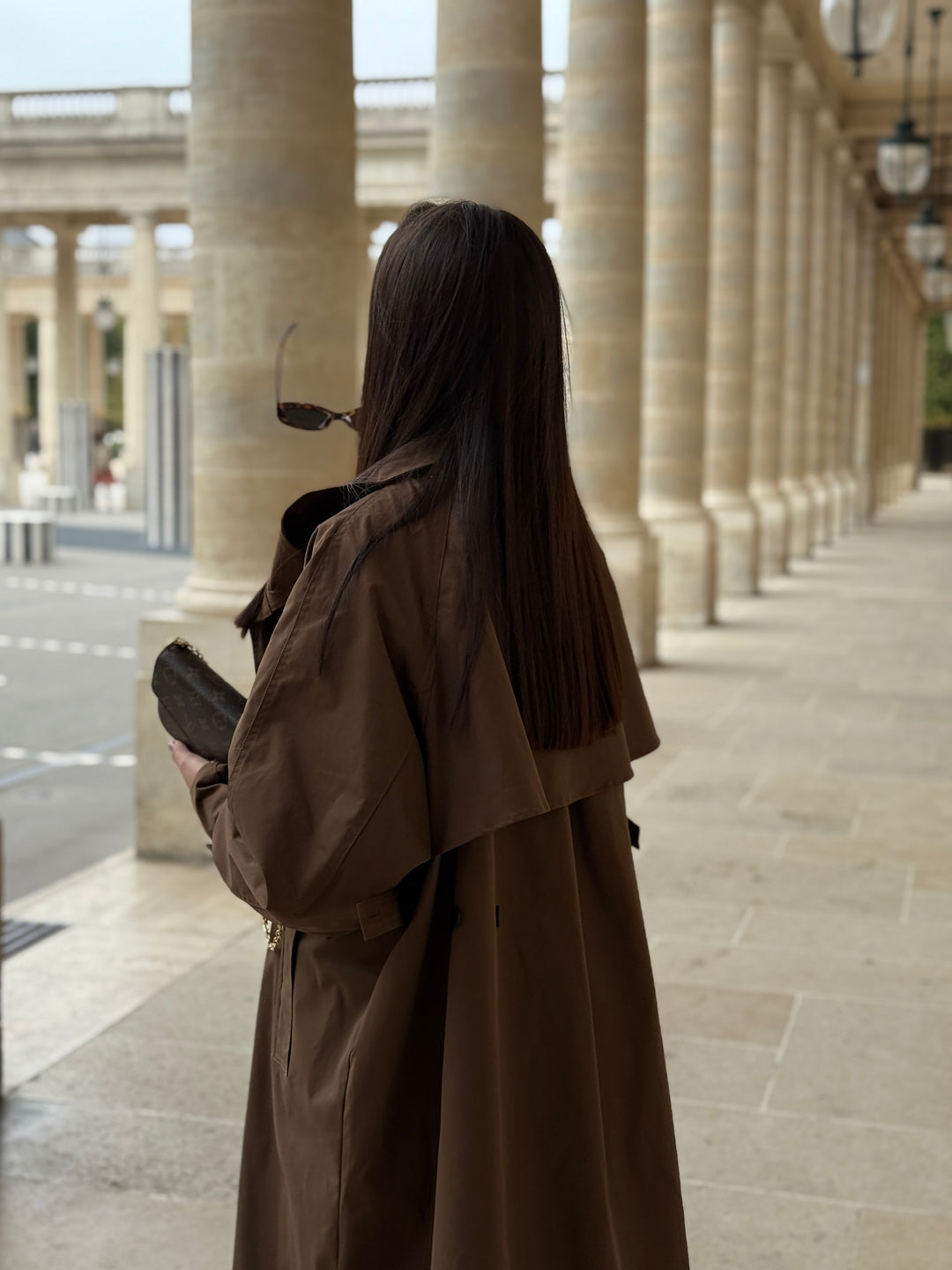 Trench long choco attaché col 3185