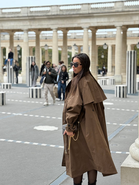 Trench long choco attaché col 3185