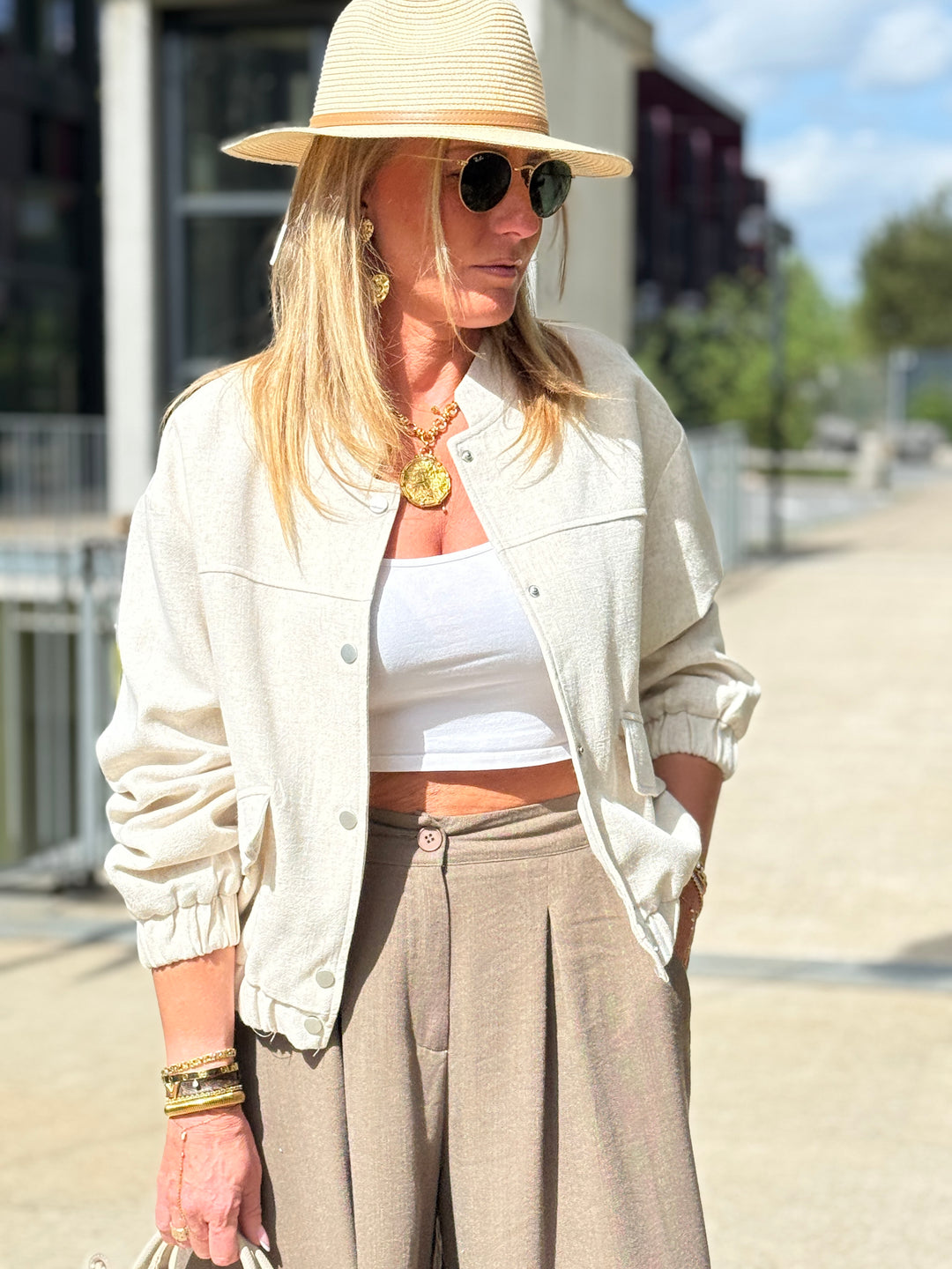 Veste bomber BEIGE 8498