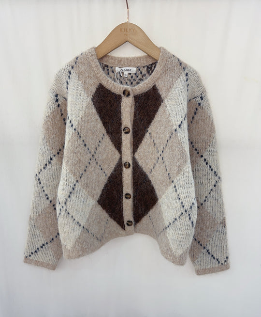 Pull/Gilet arlequin taupe YP1928