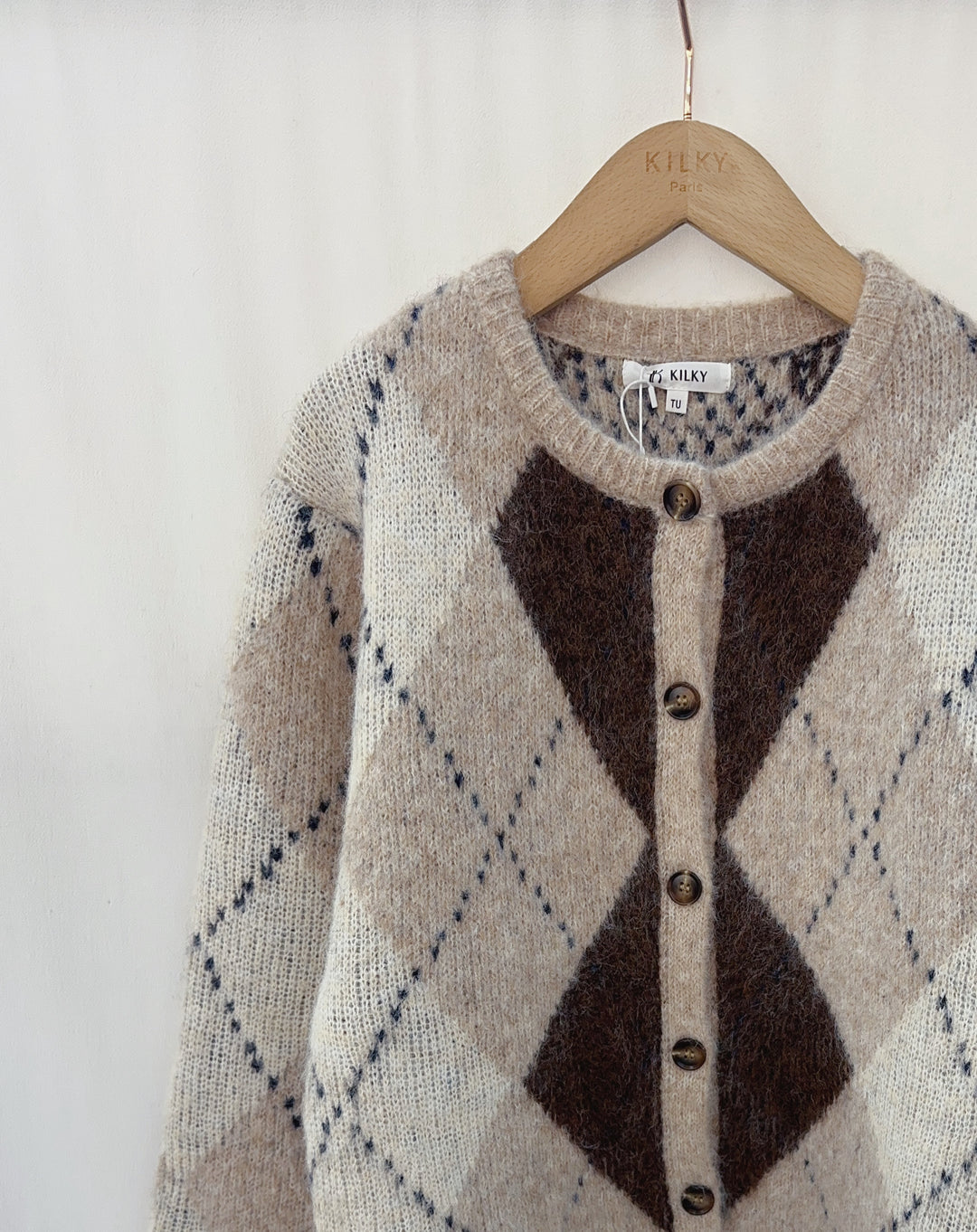 Pull/Gilet arlequin taupe YP1928