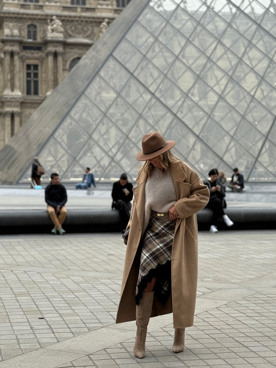 Manteau long camel clair boutons 014