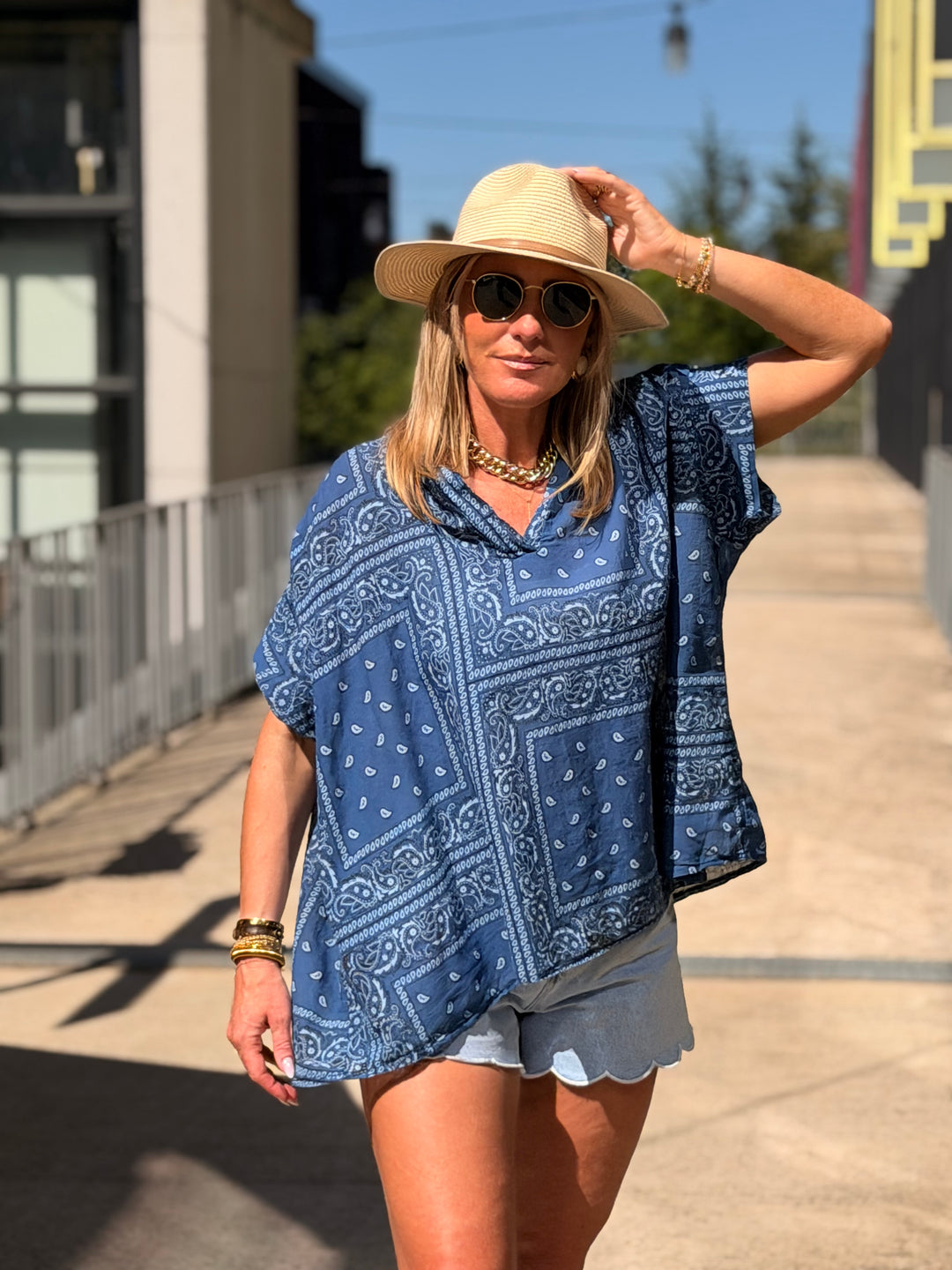 Blouse bandana marine 79291