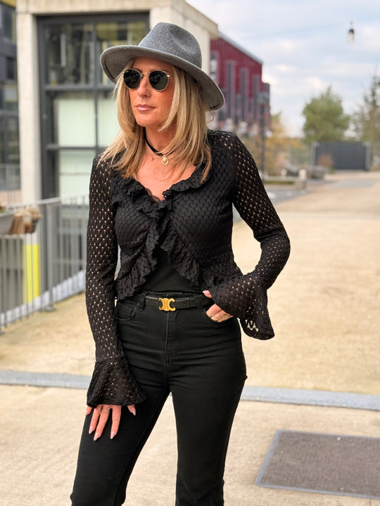 Top/gilet dentelle volant 0501