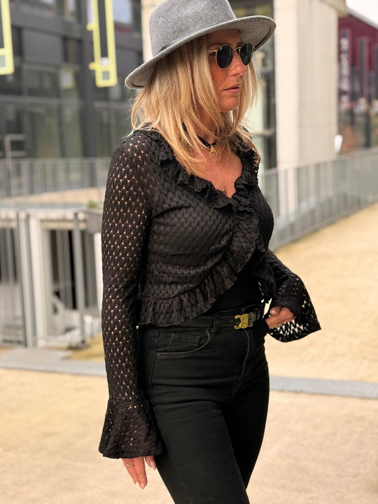 Top/gilet dentelle volant 0501