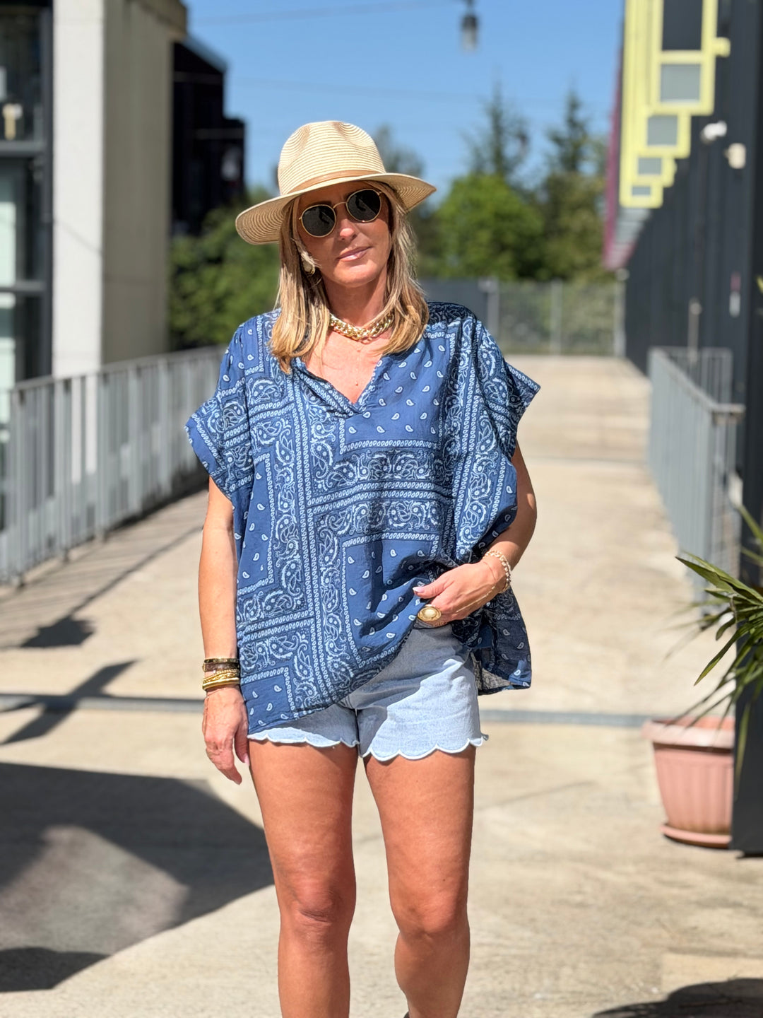 Blouse bandana marine 79291