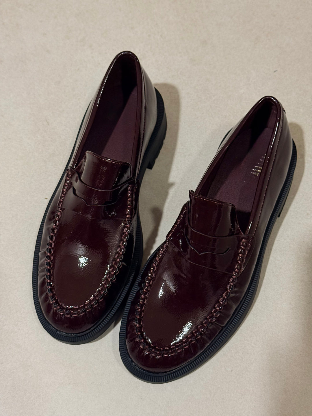 Moccasin brillant Bordeaux (taille petit)