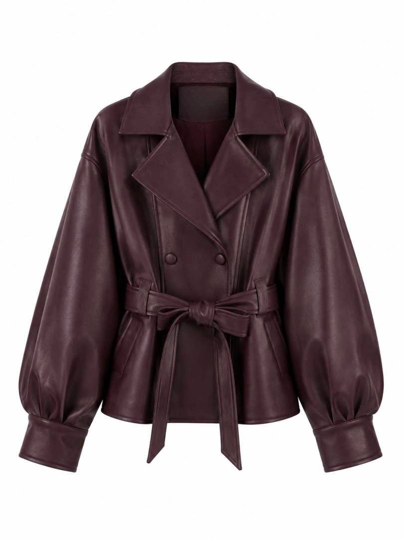 Veste similicuir ceinture Bordeaux 202333