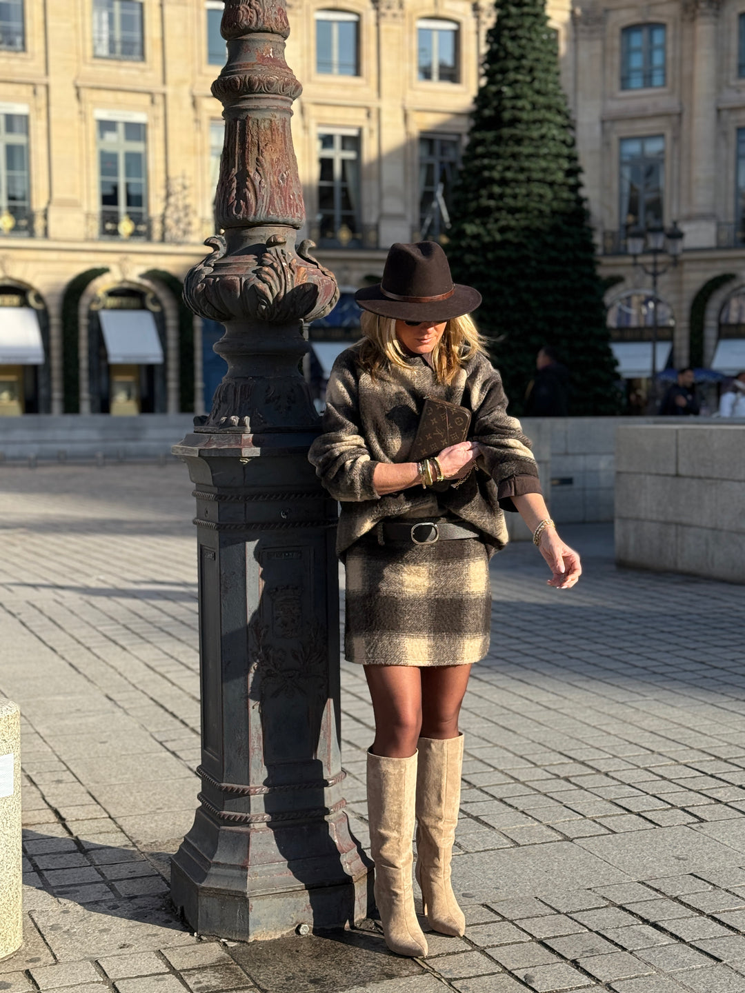 Pull carreaux laine 11522