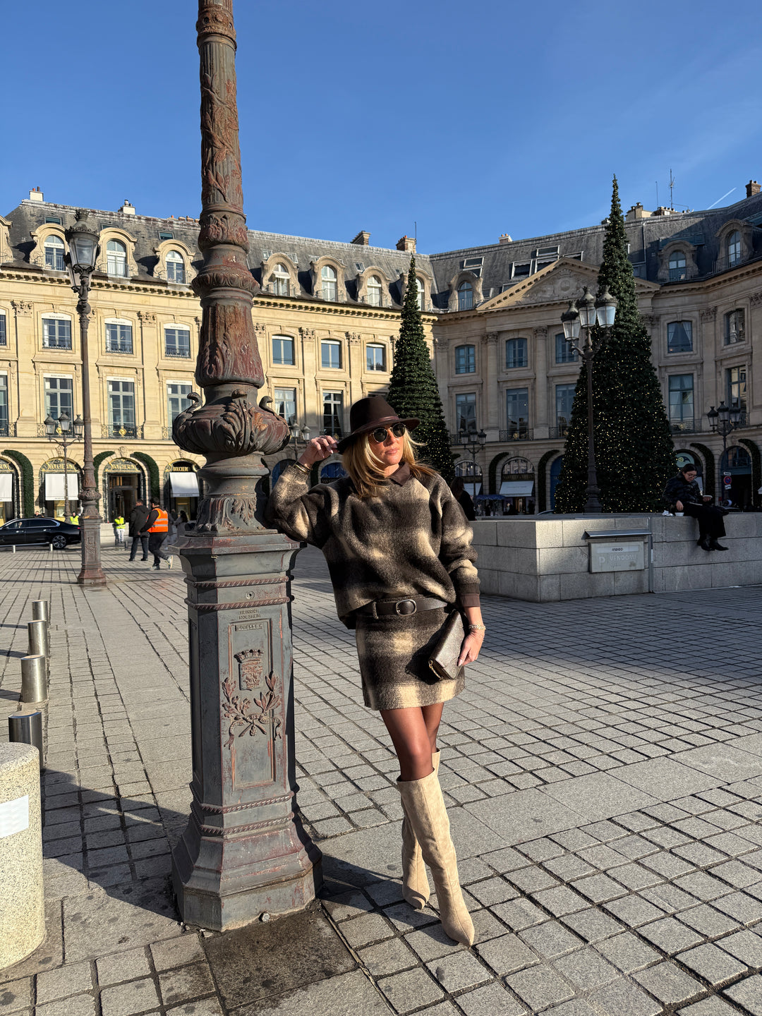 Pull carreaux laine 11522