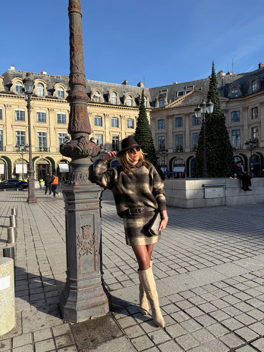 Pull carreaux laine 11522