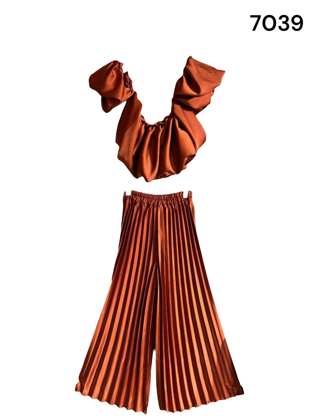 Ensemble pantalon top brique 7039
