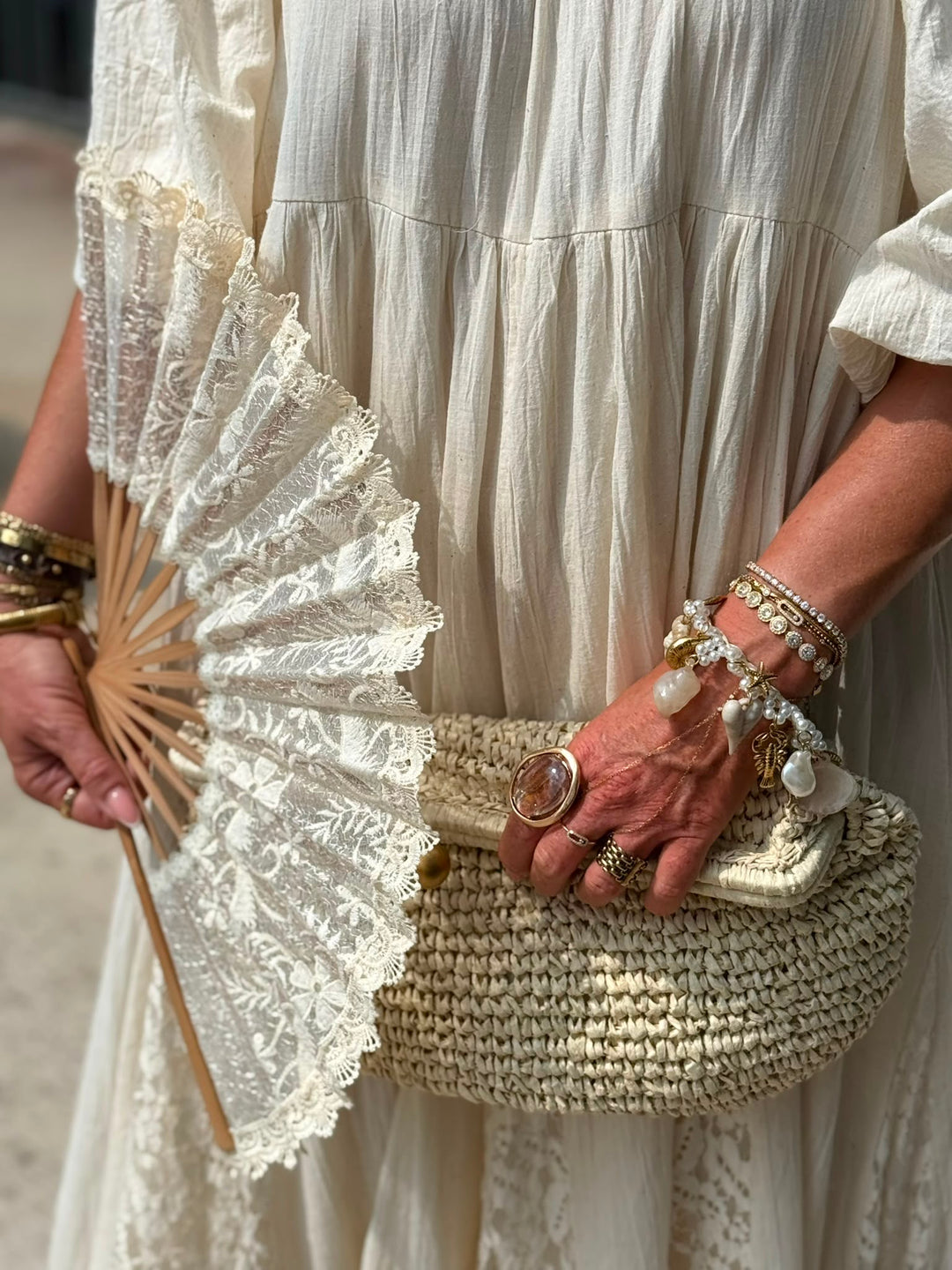 Set colliers perles + bracelet coquillages