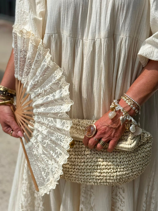 Set colliers perles + bracelet coquillages