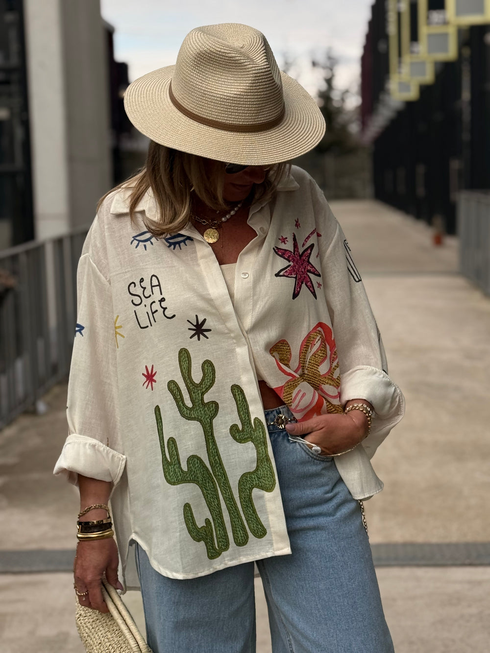 Chemise beige cactus