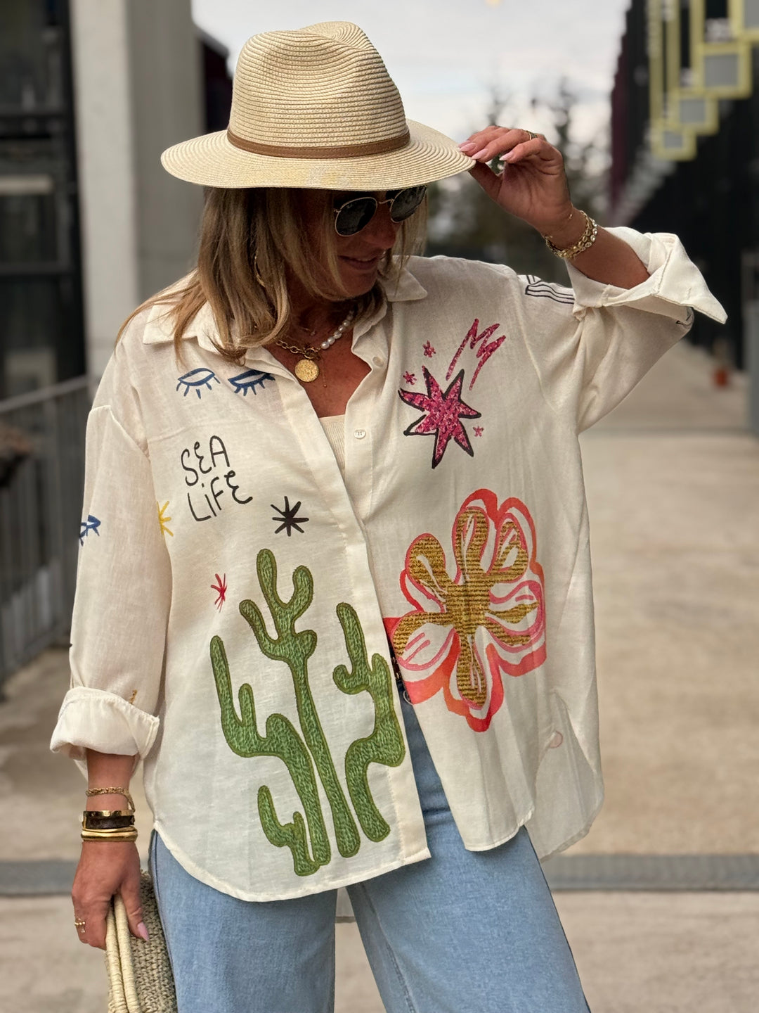 Chemise beige cactus