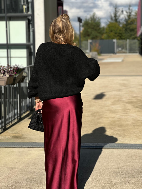 Jupe longue Myriam bordeaux / El