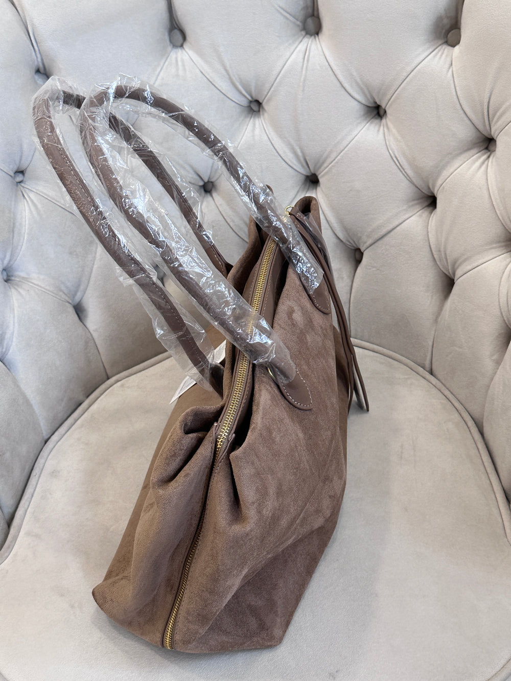 Sac daim taupe 58239