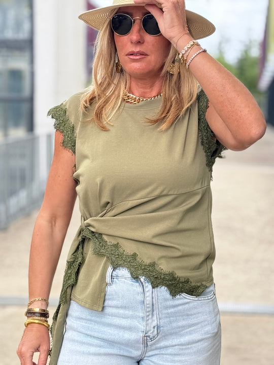 T-shirt KAKI croisé