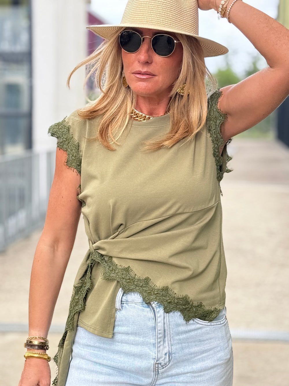 T-shirt KAKI croisé