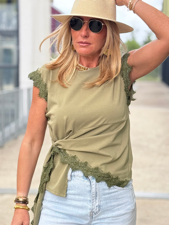 T-shirt KAKI croisé