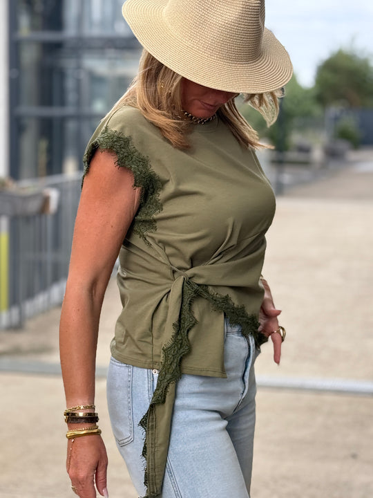 T-shirt KAKI croisé