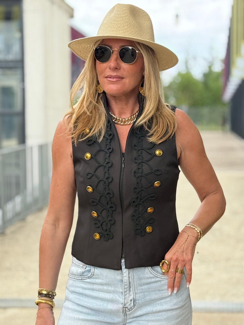 Gilet officier sans manches 15678 Noir