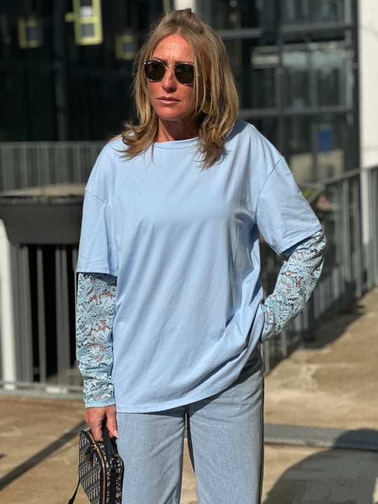 T-shirt manches dentelles