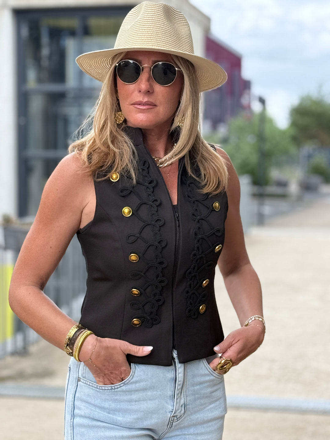 Gilet officier sans manches 15678 Noir