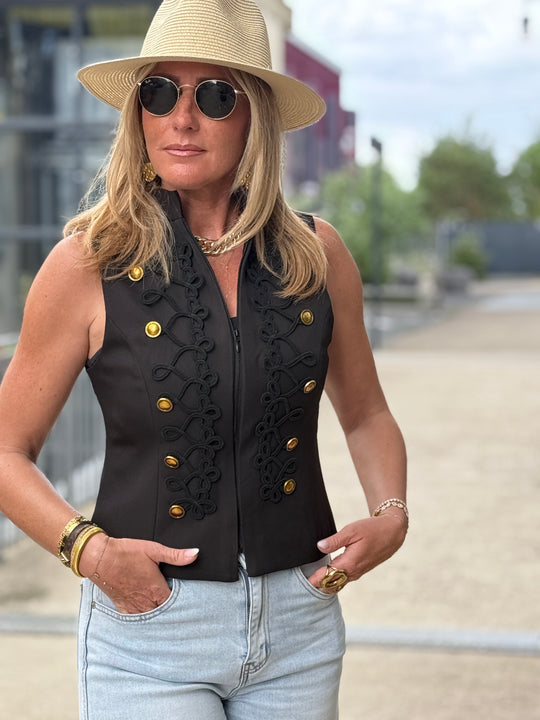 Gilet officier sans manches 15678 Noir
