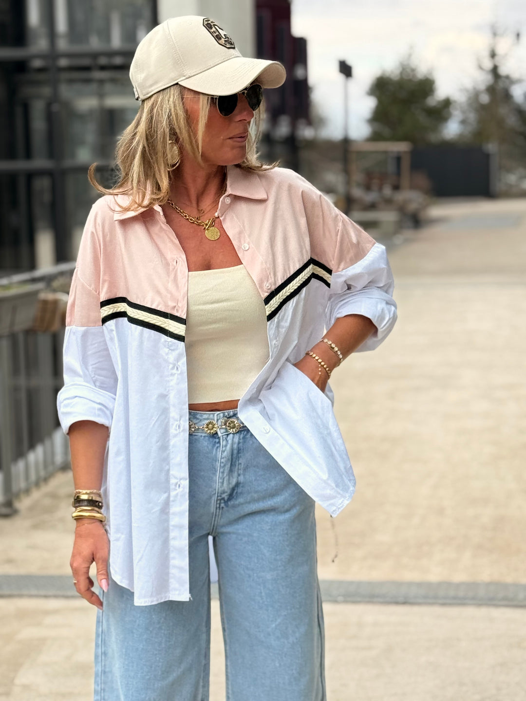 Chemise Bi-couleur rose