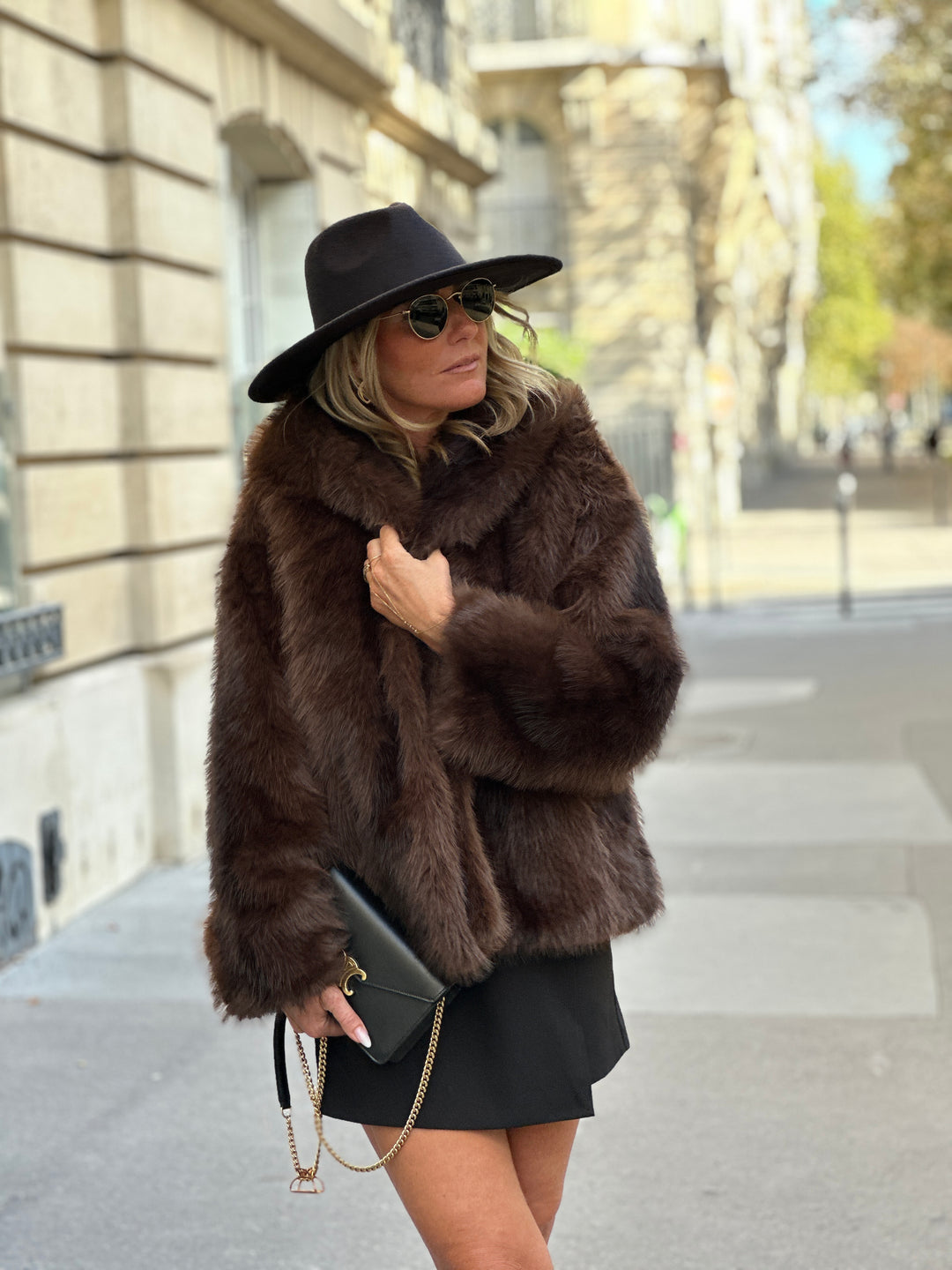 veste fourrure capuche Choco 3043