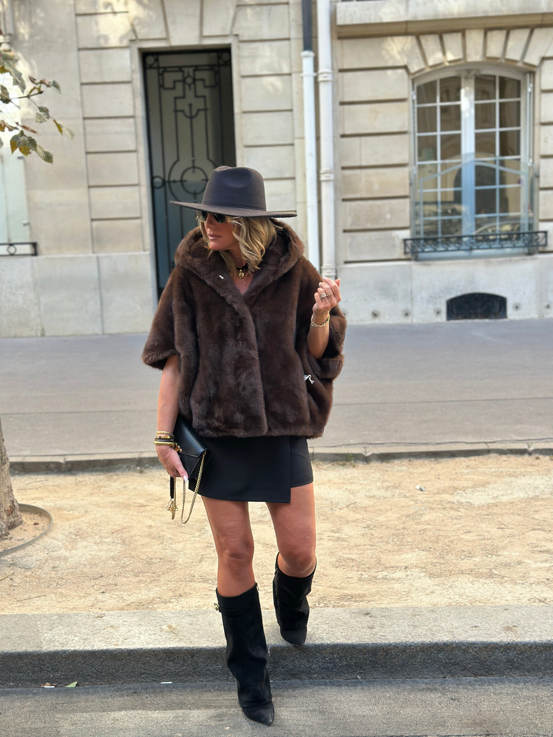 Veste fourrure capuche Leonie (Giovanni ) 8219