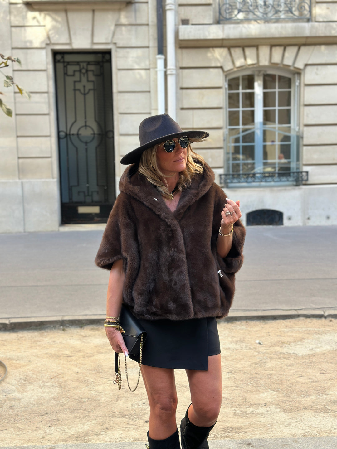 Veste fourrure capuche Leonie (Giovanni ) 8219