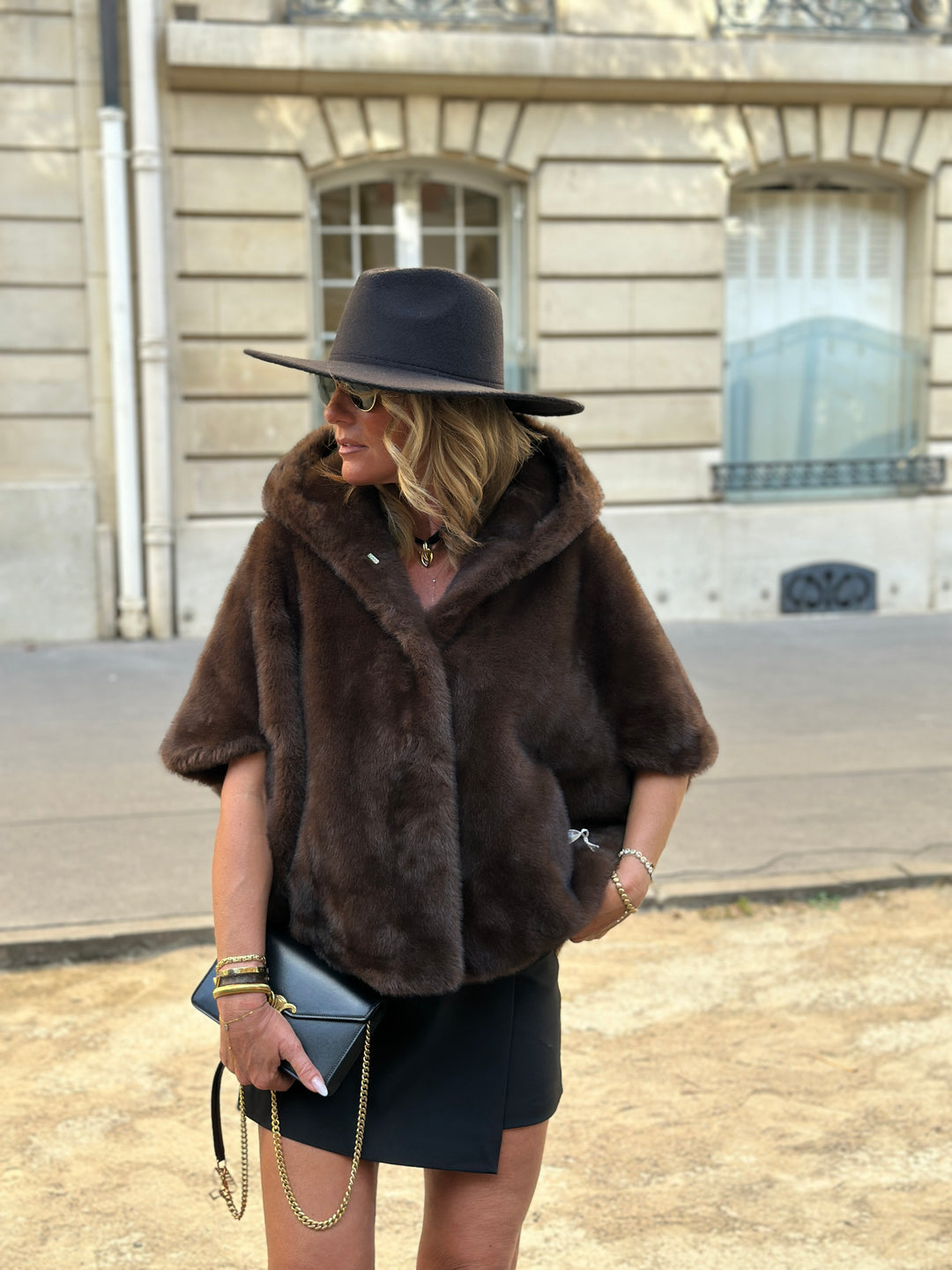 Veste fourrure capuche Leonie (Giovanni ) 8219