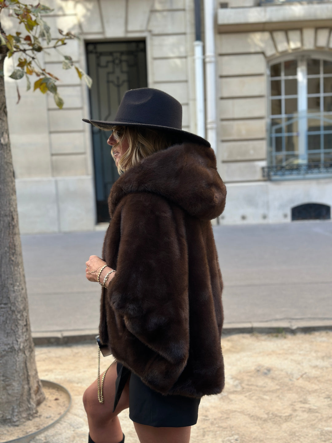 Veste fourrure capuche Leonie (Giovanni ) 8219