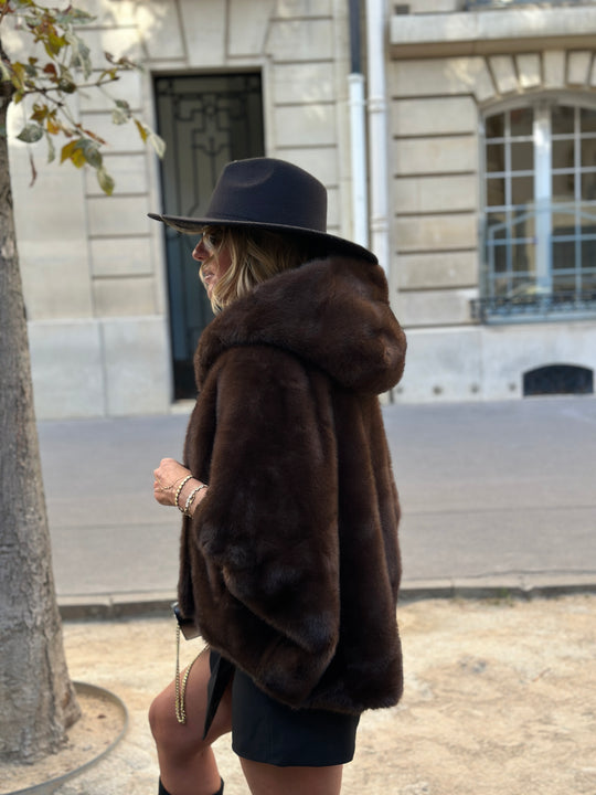 Veste fourrure capuche Leonie (Giovanni ) 8219