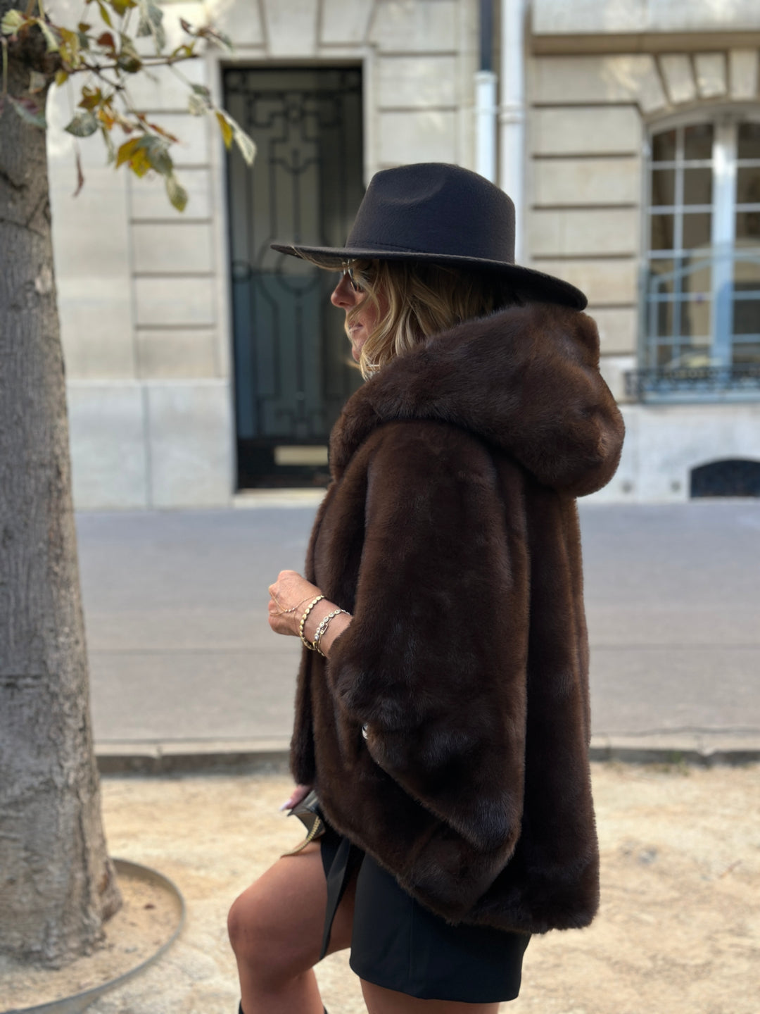 Veste fourrure capuche Leonie (Giovanni ) 8219