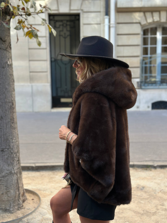 Veste fourrure capuche Leonie (Giovanni ) 8219