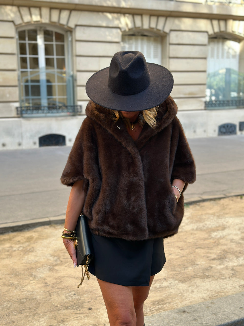 Veste fourrure capuche Leonie (Giovanni ) 8219