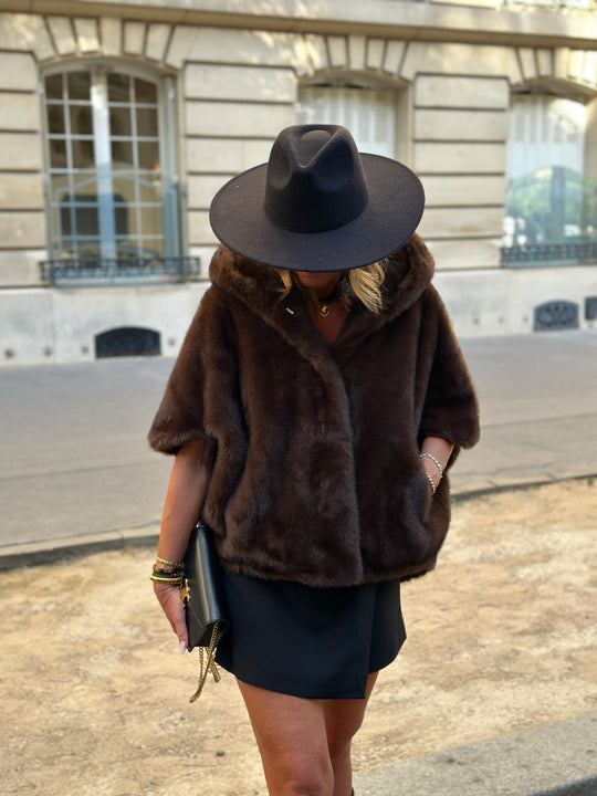 Veste fourrure capuche Leonie (Giovanni ) 8219