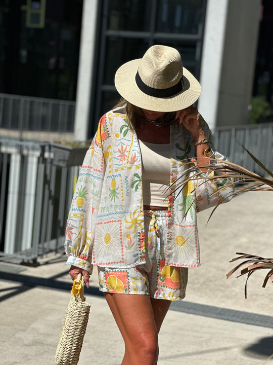 Ensemble effet lin fruits